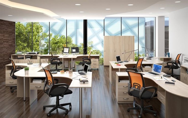 Набор мебели в офис SIMPLE с эргономичными столами и шкафом в Самаре - изображение 3